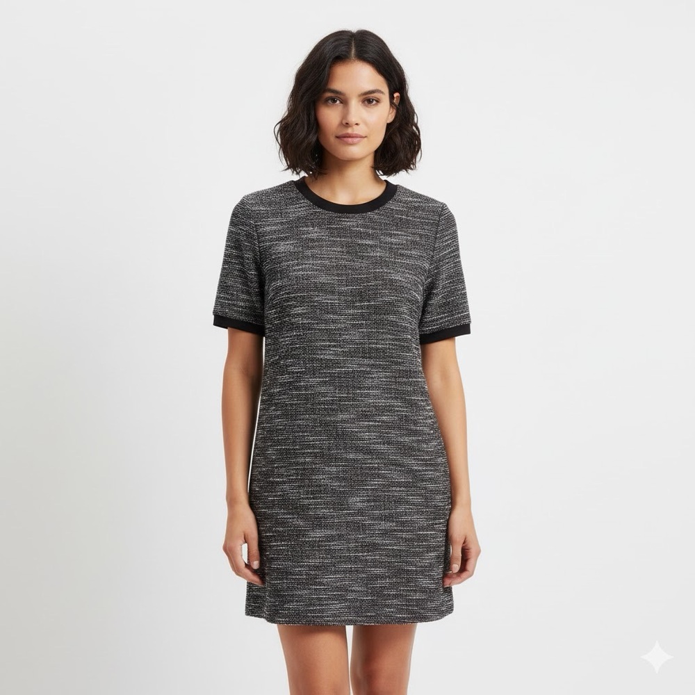 Black and White Tweed Dress